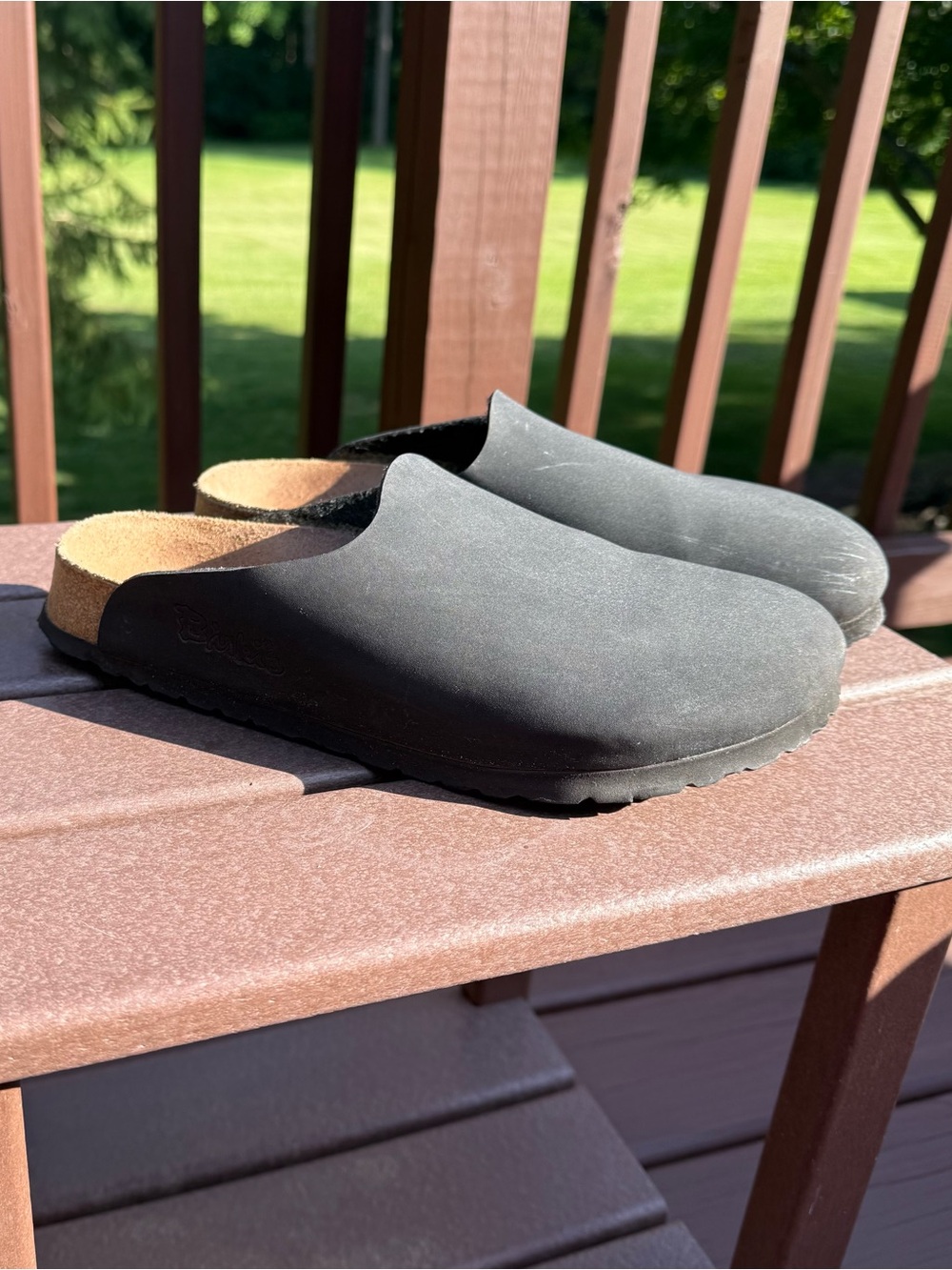 Birkenstock Black Amsterdam Boston Suede Slip-On Clog Womens Size 250 US 8- 8.5
